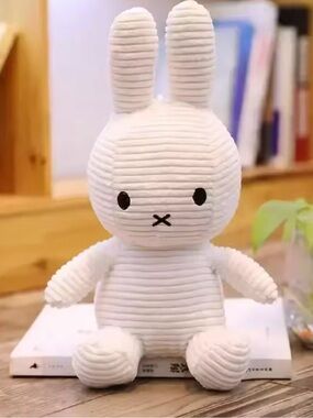 Miffy Inspired Bunny Plush 9.8” White Corduroy